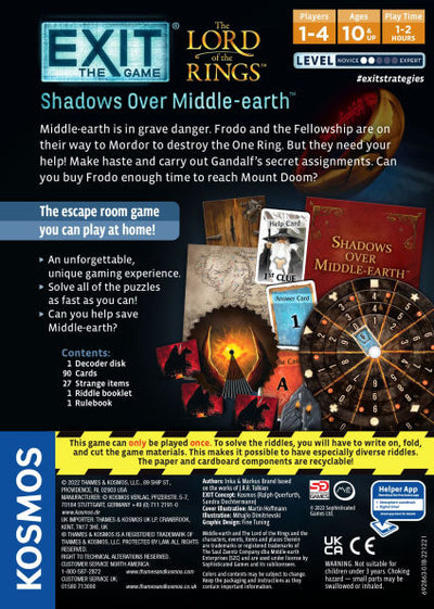 EXIT: The Lord of the Rings - Shadows Over Middle-earth by Inka Brand, Markus Brand