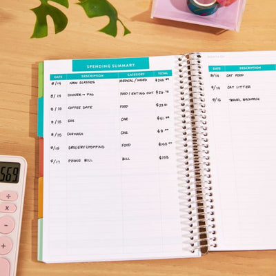 A5 Budget Planner by Erin Condren, Silver/Coiled Circle Geometric