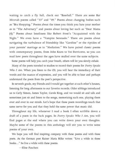 Poetry Speaks Who I Am: Poems of Discovery, Inspiration, Independence, and Everything Else