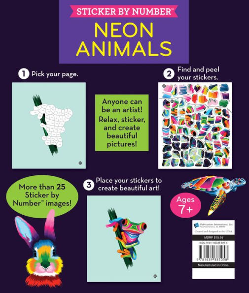 Sticker by Number Neon Animals